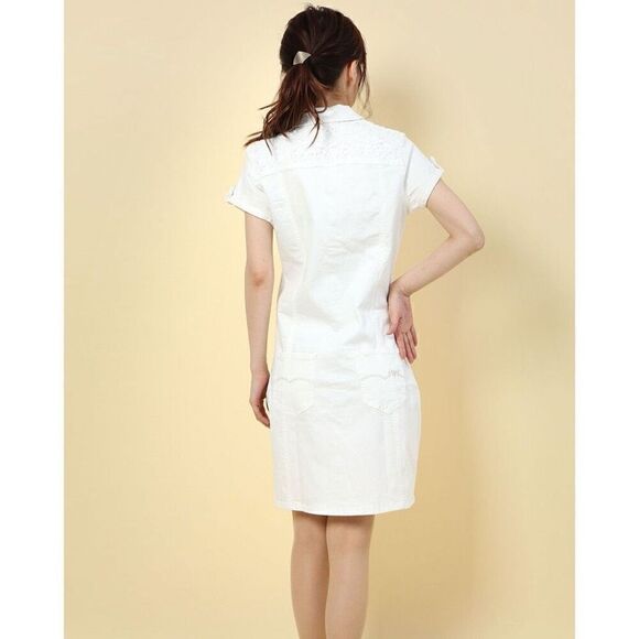 Desigual White Embroidered and Lace Detail Shirt Dress NEW - Picture 10 of 10